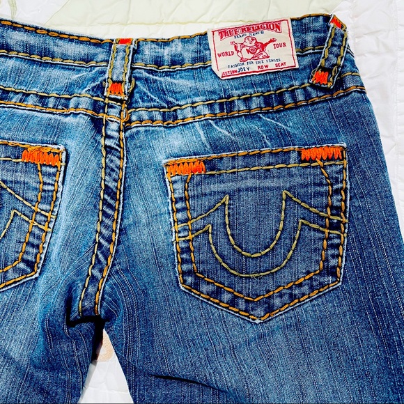 true religion orange stitching